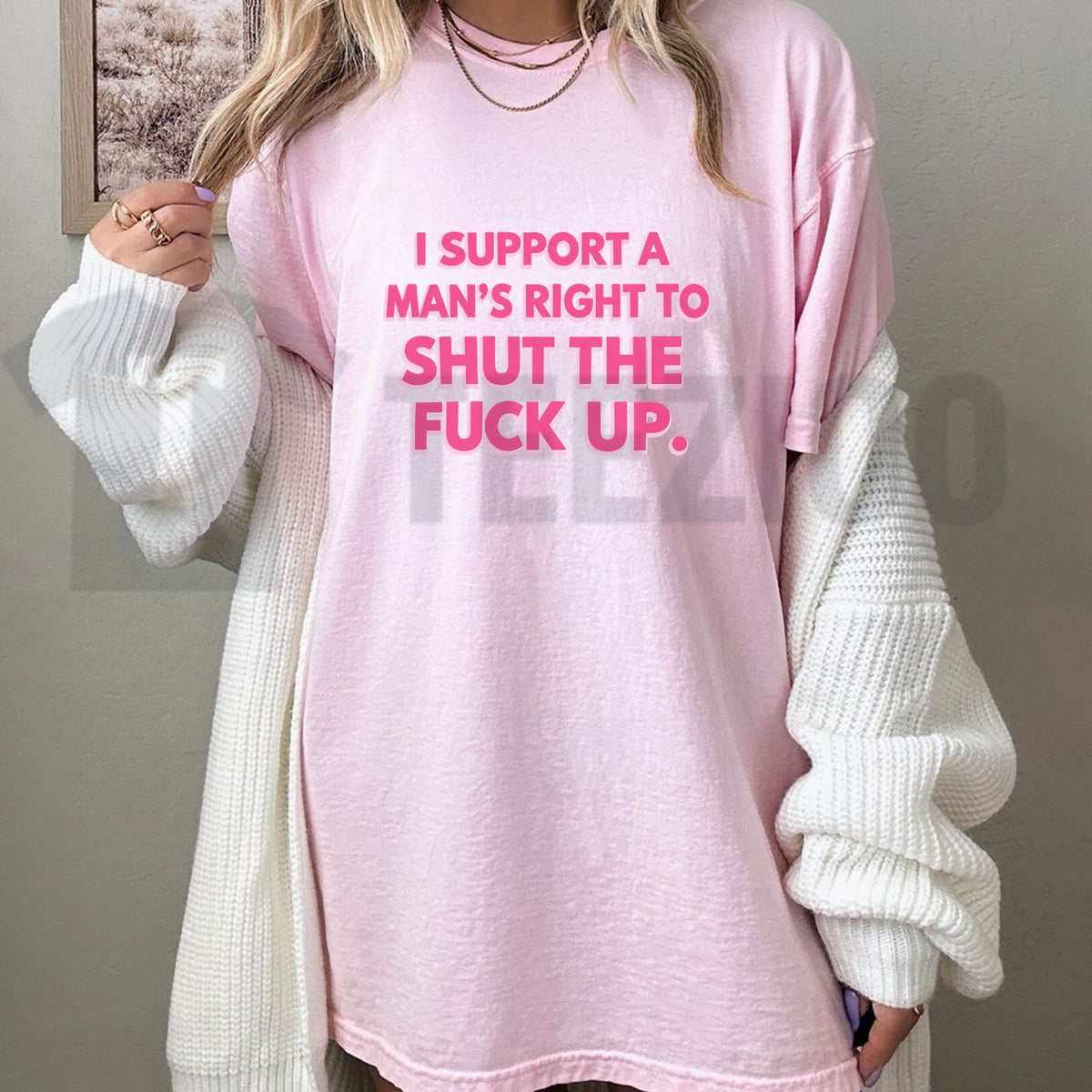 Sarcastic Humor Top – Men’s Right to Shut Up Funny Graphic Apparel