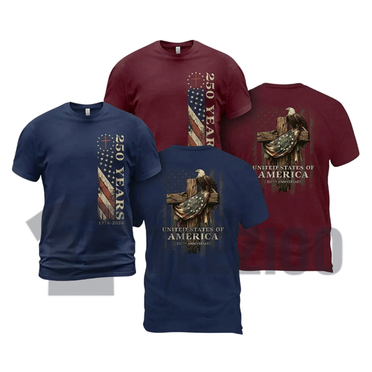 USA 250th Anniversary T-Shirt – Retro 1776-2026 Military Graphic Tee