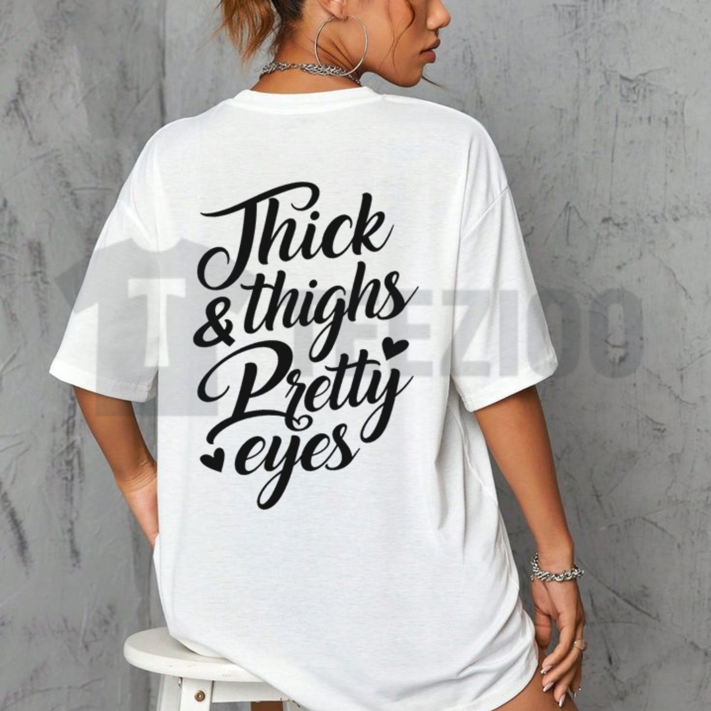 Thick Thighs Pretty Eyes Gym Shirt - Funny Fitness Workout Graphic Tee