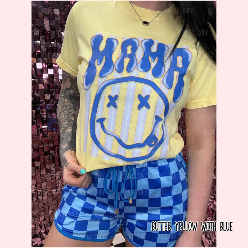 Neon Mama Stripes Shirt – Retro Electric Graphic Tee