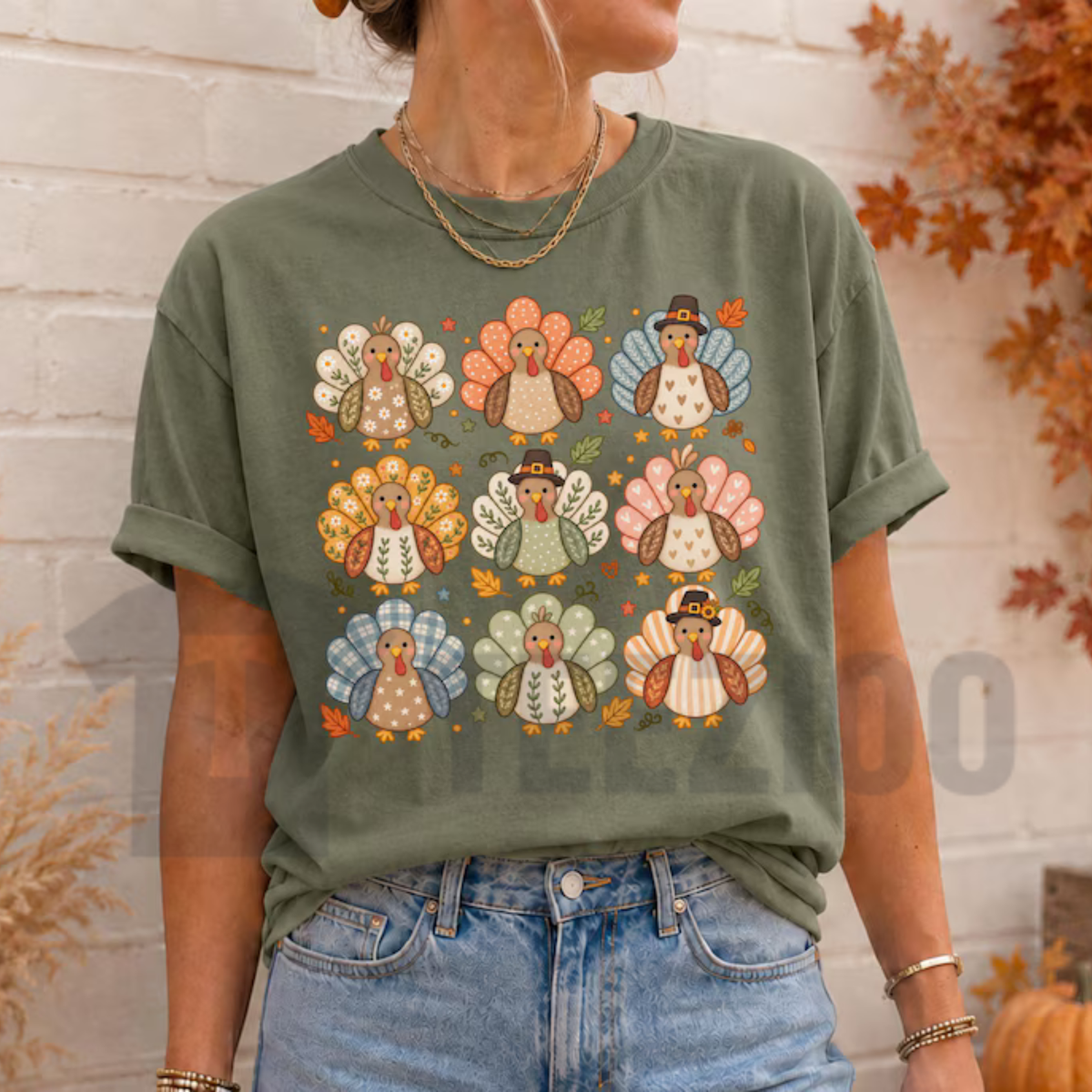 Comfort Colors® Boho Turkey Thanksgiving Shirt - Floral Fall Wild Turkey Tee