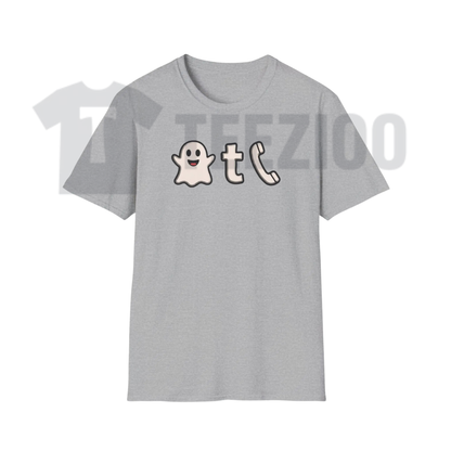 Ghost Phone Text Shirt - Spooky Halloween Ghost Call Typography Graphic Tee