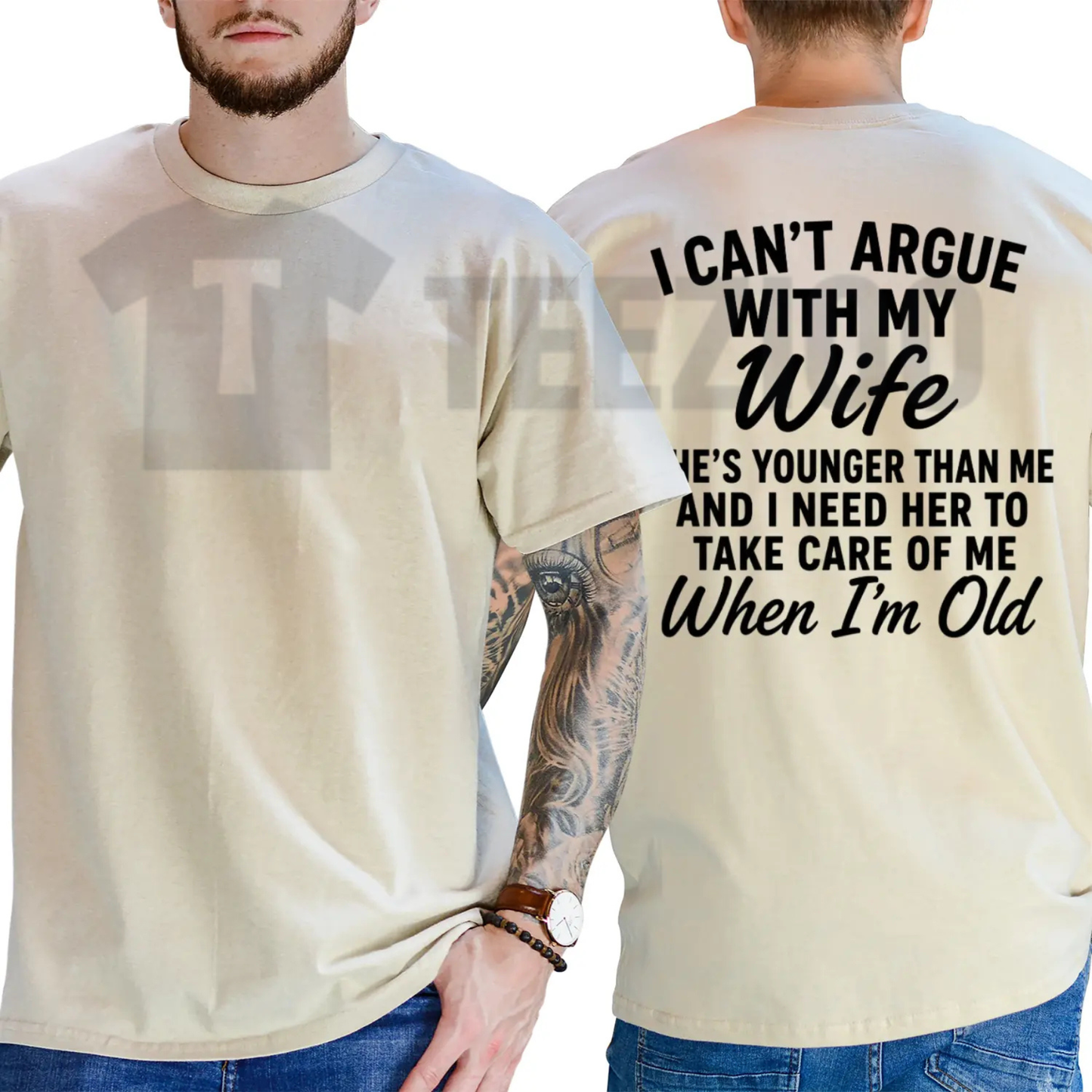 I Can't Argue With My Wife She's Younger Than Me Shirt - Funny Husband Marriage Humor Tee