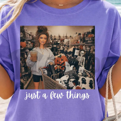 "Just A Few Things" Halloween Doll Face T-Shirt - Spooky Retro Aesthetic Grunge Graphic Tee