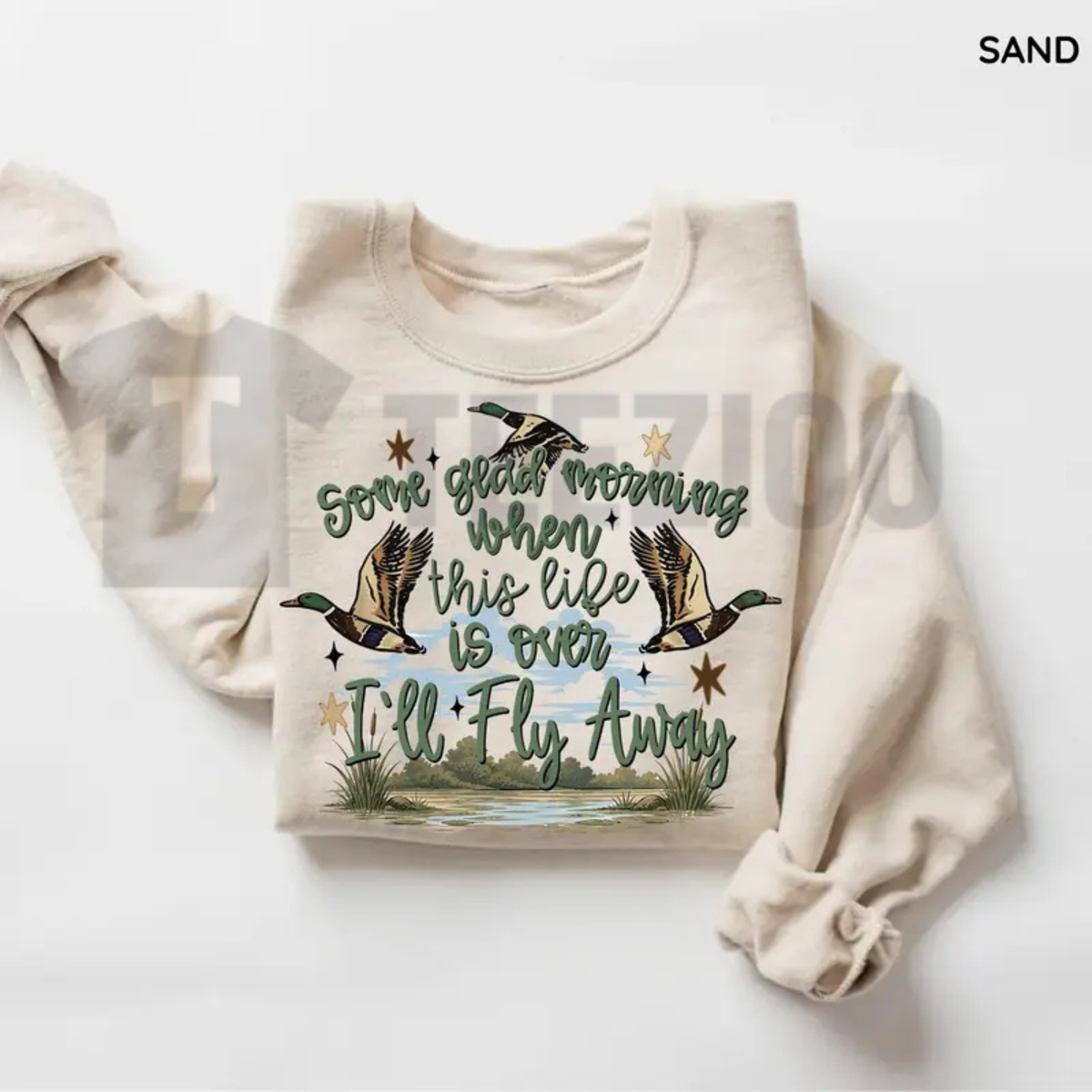I'll Fly Away Western Sweatshirt - Duck Hunting Graphic Crewneck