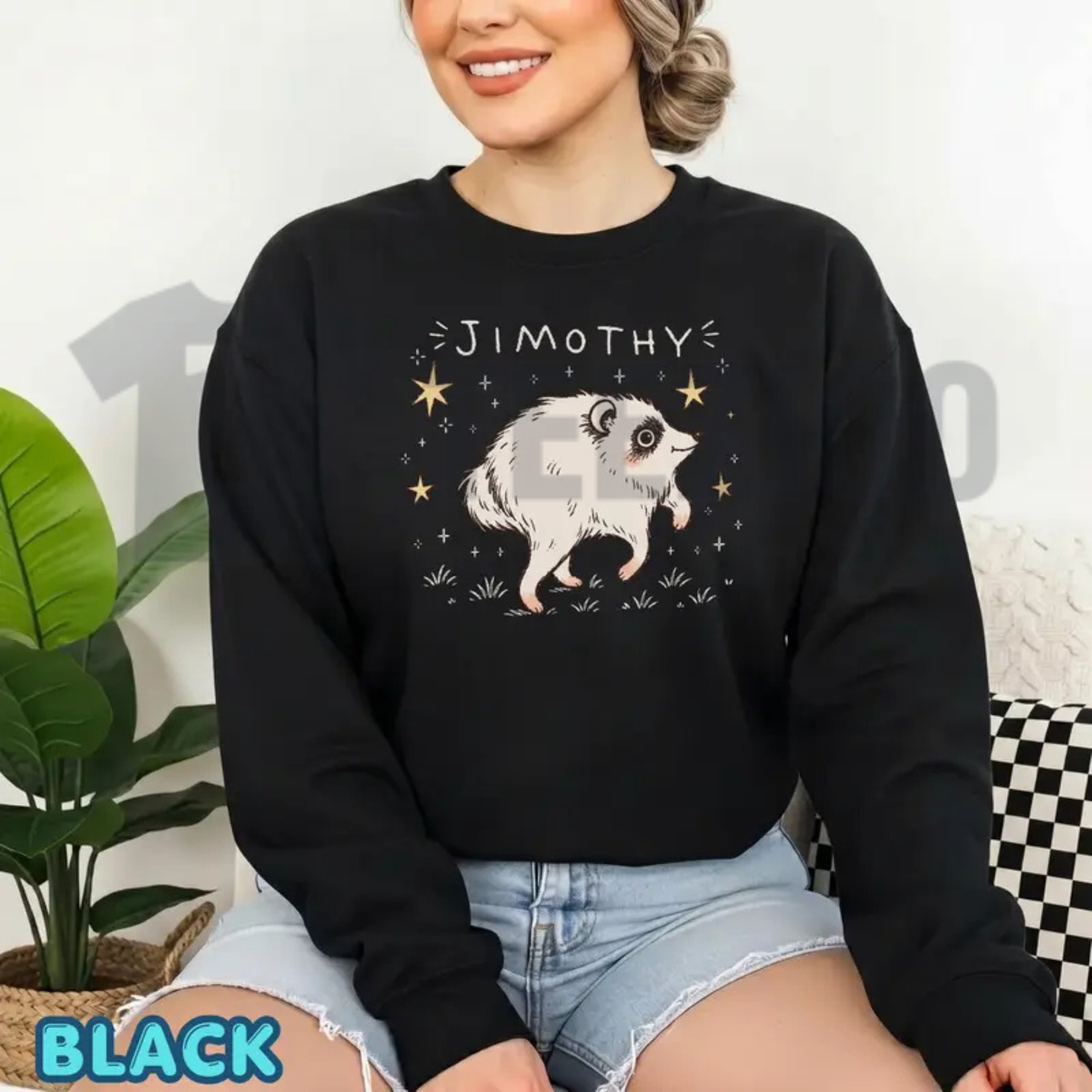 Jimothy Raccoon Viral Sweatshirt - Short King Trash Panda Meme Crewneck