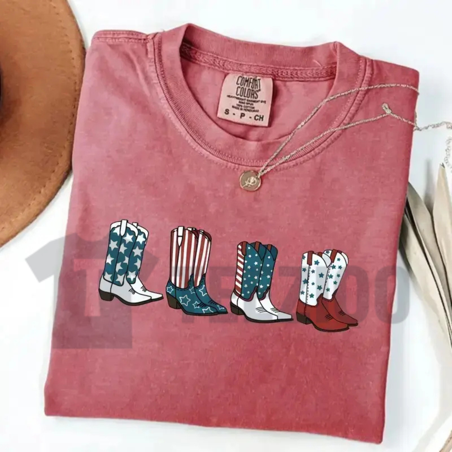 America Cowboy Boots Shirt – Western Theme Independence Day Tee