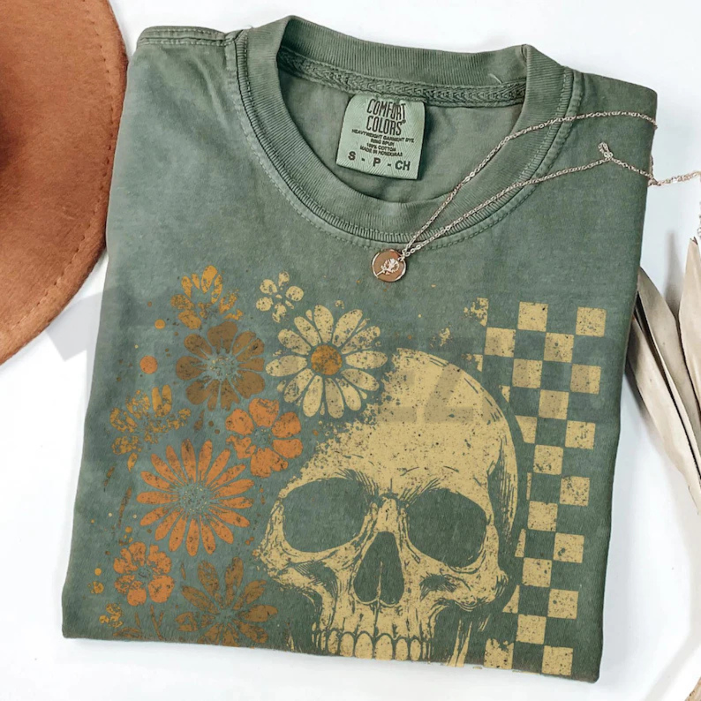 Boho Skull Halloween Shirt - Vintage Summerween Spooky Graphic Tee