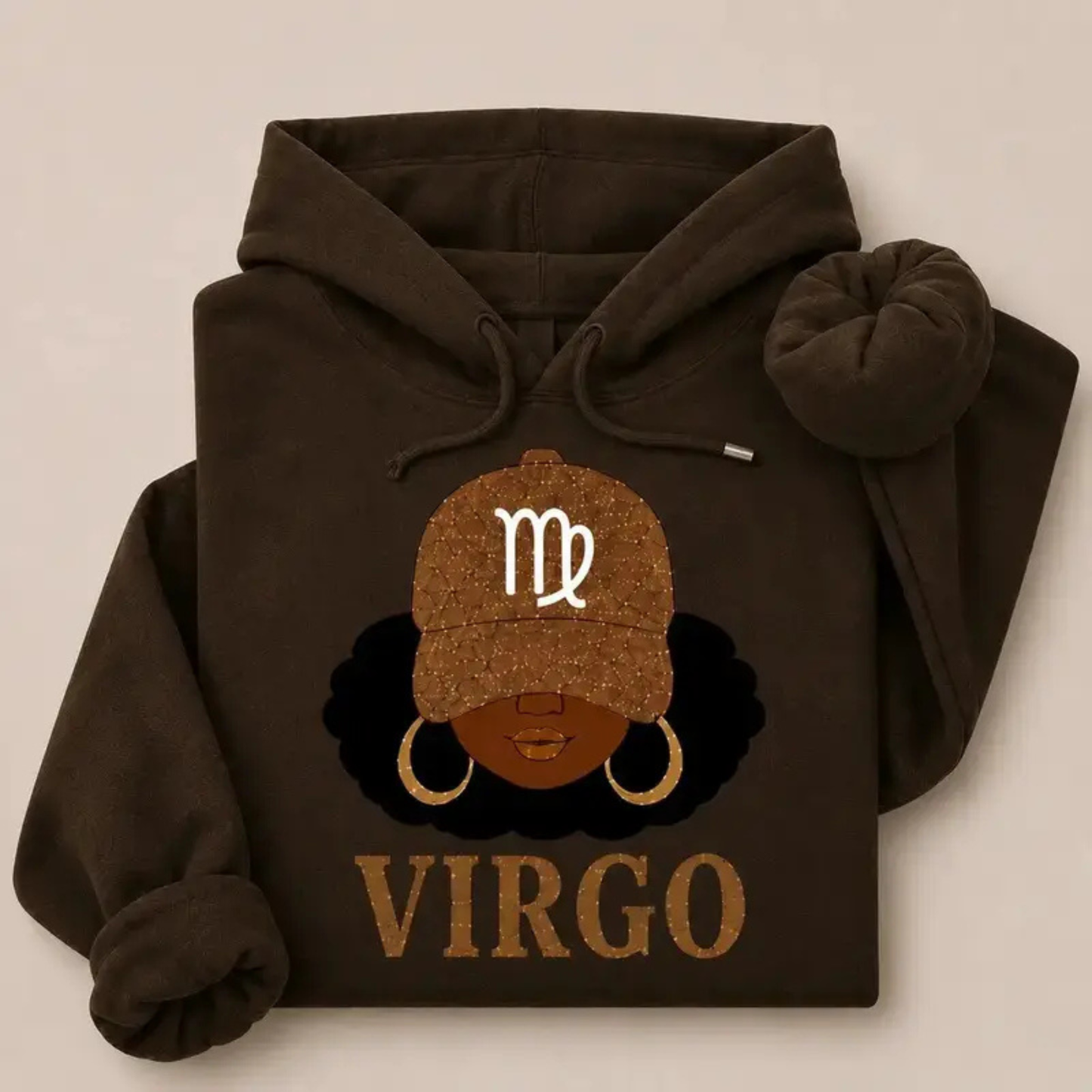 "Zodiac Slay Girl" Afro Zodiac Hoodie - Cozy Horoscope Graphic Pullover