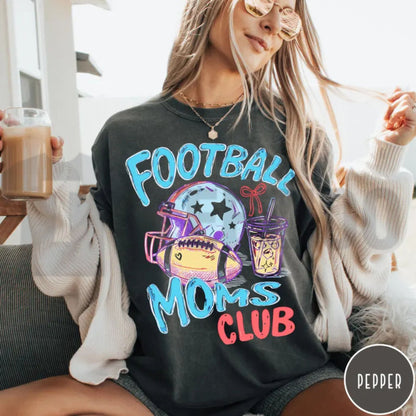 Football Moms Club Comfort Colors Shirt – Gameday Doodle Football Tee