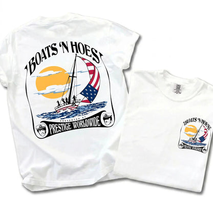 Retro Yacht Party Graphic T-Shirt – Funny Boat Life Tee, Vintage Comedy Inspired Summer Shirt