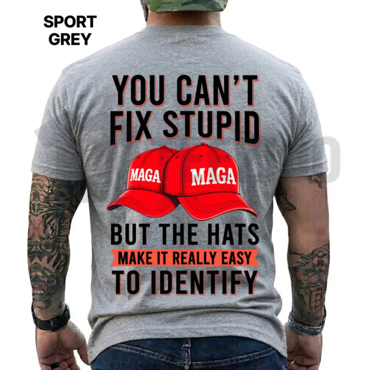 You Can't Fix Stupid But The Hats Make It Easy Shirt - Funny Political Humor Tee