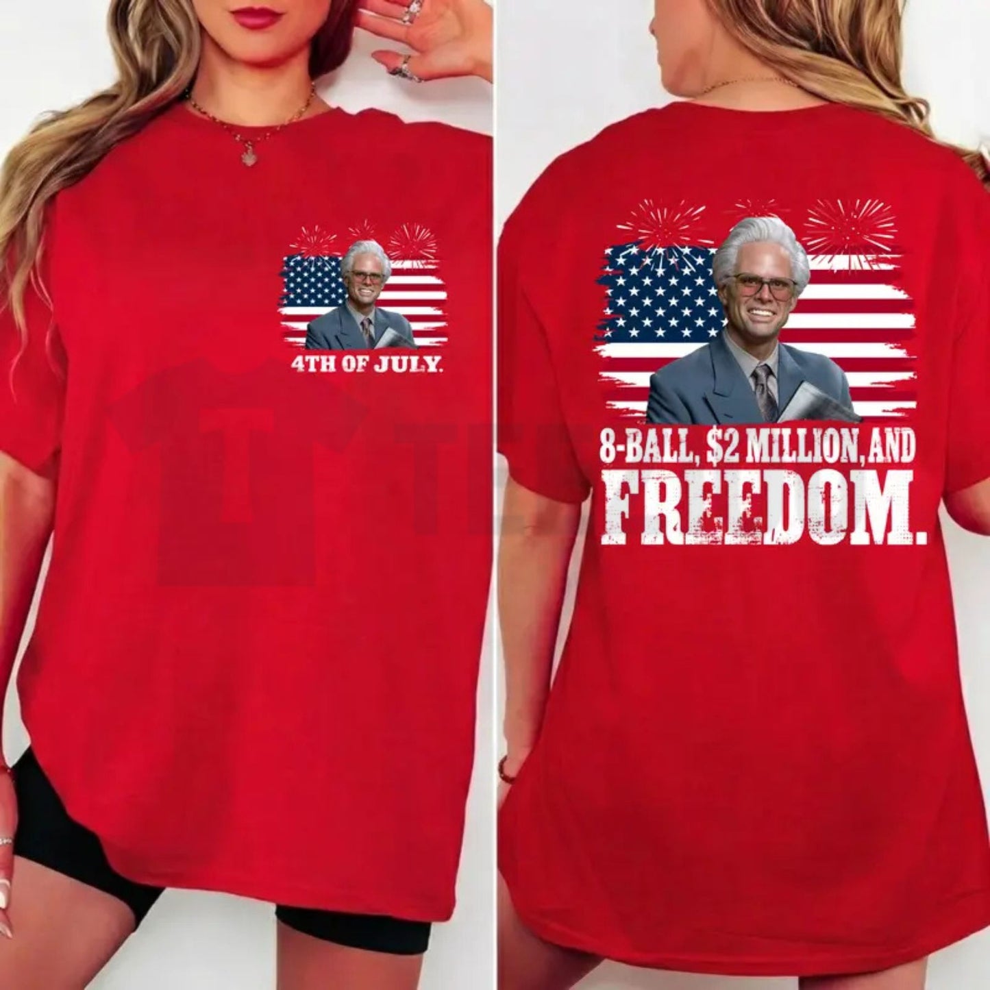 Baby Billy 4th of July 8-Ball Funny Patriotic Graphic T-Shirt
