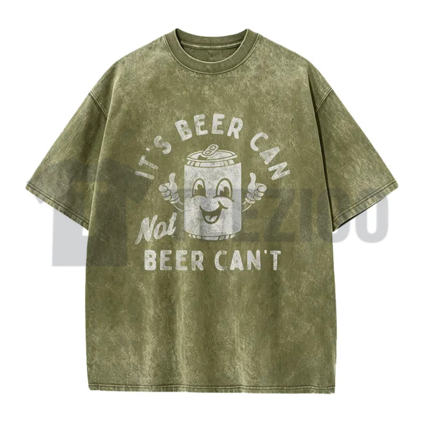 "It's Beer Can Not Beer Can't" Tee – Funny Optimistic Beer Pun Vintage Washed Shirt