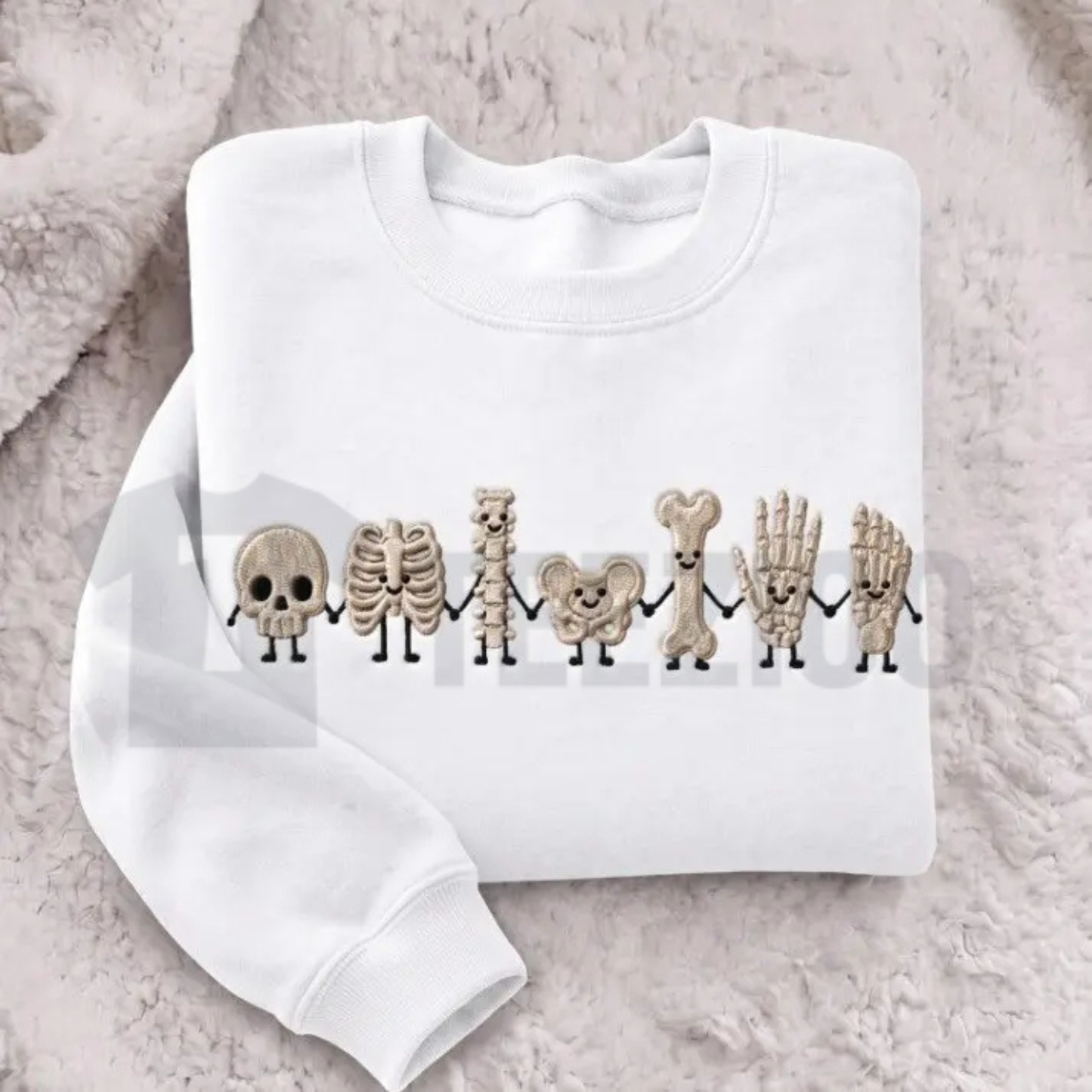 Radiology Tech Skeleton Embroidered Sweatshirt - Cute X-Ray Tech Crewneck