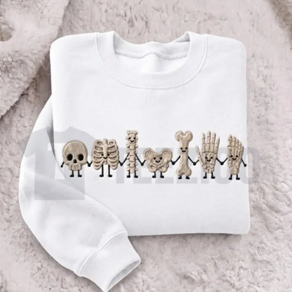 Radiology Tech Skeleton Embroidered Sweatshirt - Cute X-Ray Tech Crewneck