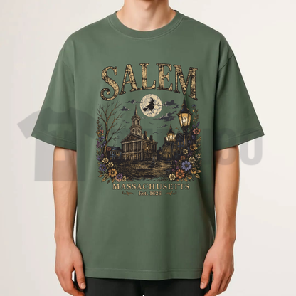 Salem Massachusetts Shirt - Vintage Witch City Halloween Graphic Tee