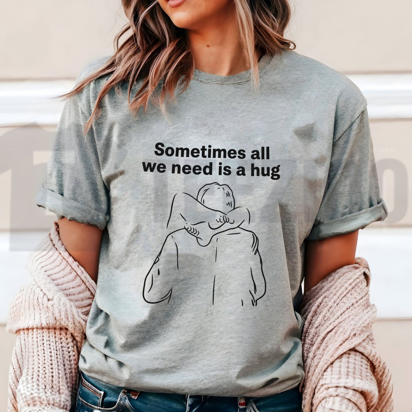 Sometimes All We Need Is a Hug Mindful Minimalist Inspirational Unisex T-Shirt
