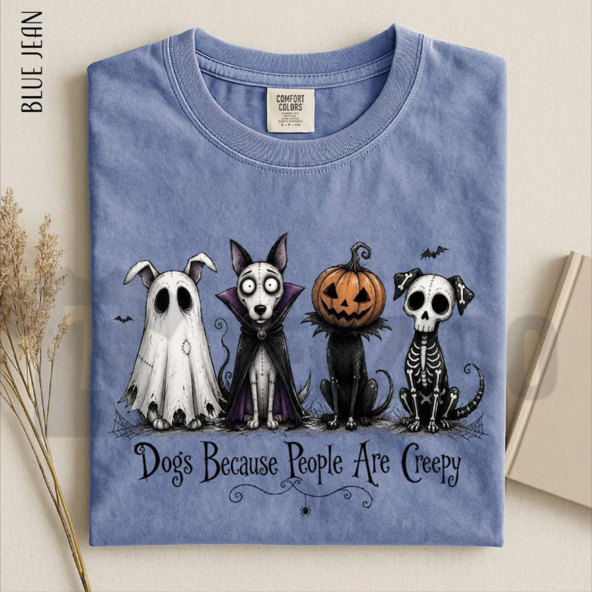 Funny Dog Lover Halloween Comfort Colors Retro Spooky Graphic Tee