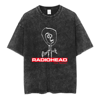 Radiohead Washed Cotton Band T-Shirt | Retro Rock Tee