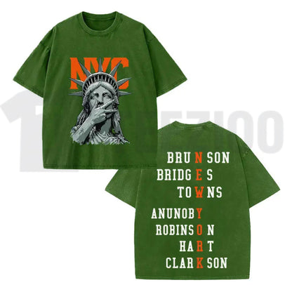 New York Vintage Basketball T-Shirt – 2-Sided Graphic Knicks Style Streetwear Tee