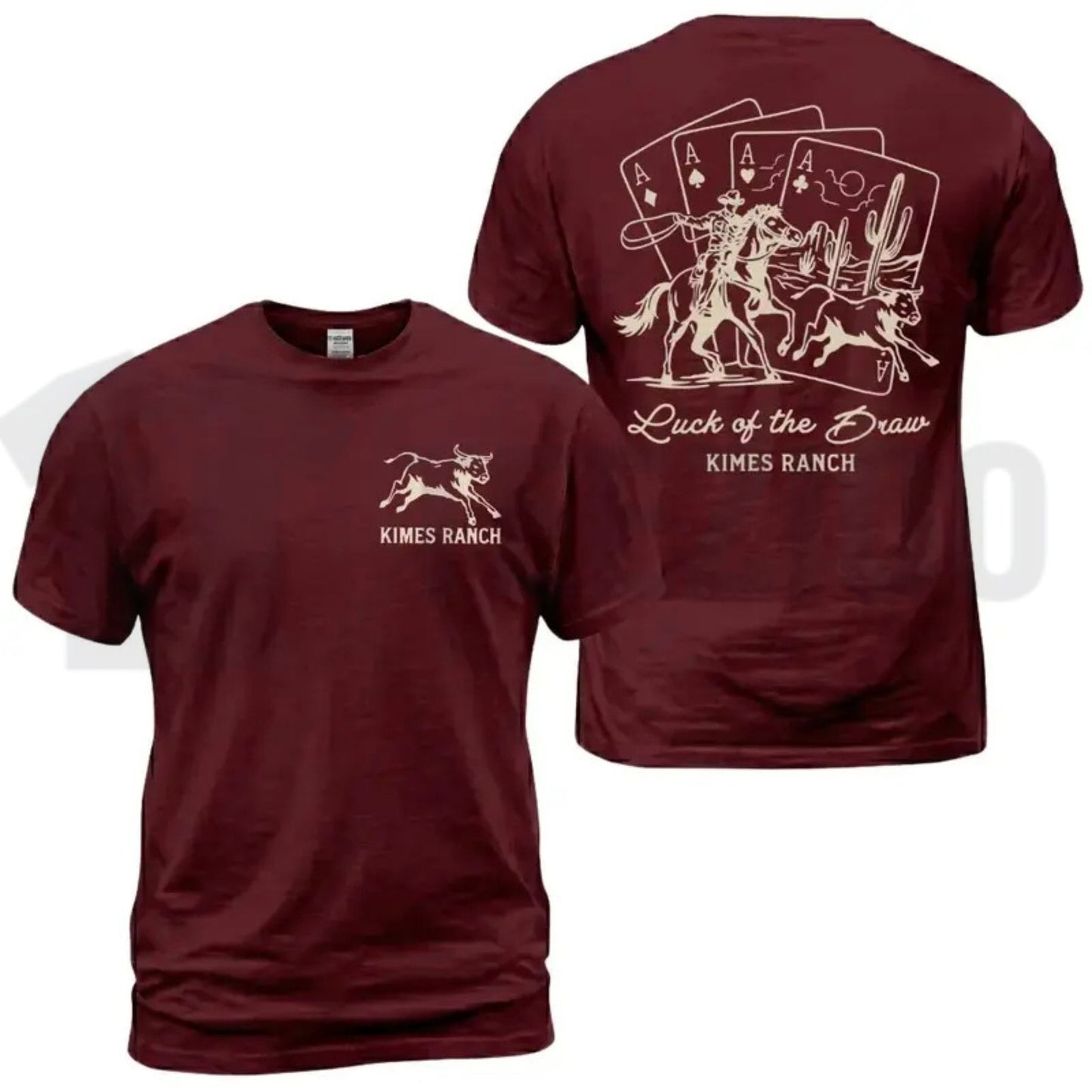Kimes Ranch Luck Of The Draw T-Shirt – Western Rodeo Graphic Tee, Vintage Cowboy Shirt for Men & Women
