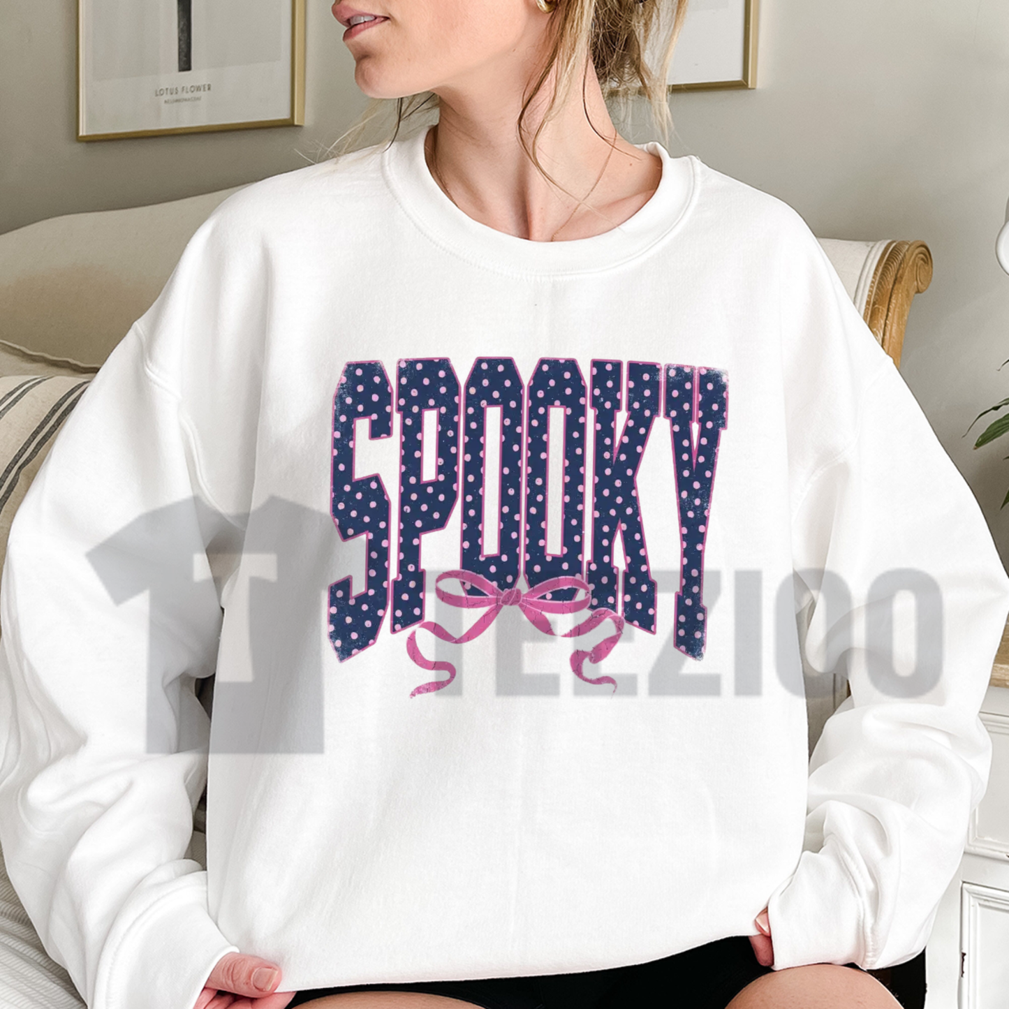 Girly Spooky Sweatshirt - Cute Pink Halloween Crewneck Sweater