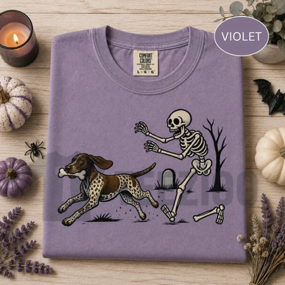 Funny Halloween GSP Shirt - German Shorthaired Pointer Skeleton Tee