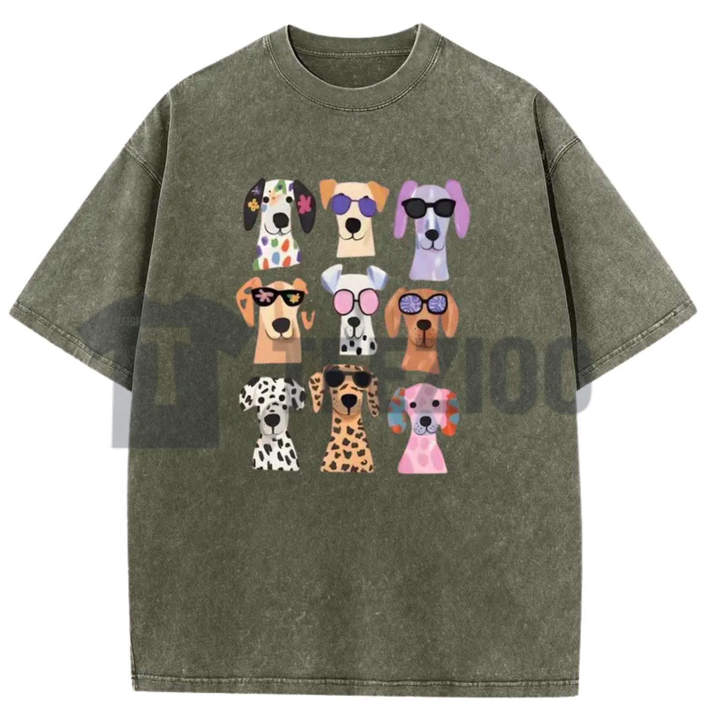 Cute Funny Dog Graphic T-Shirt - Goofy Canine Retro Meme Cotton Tee