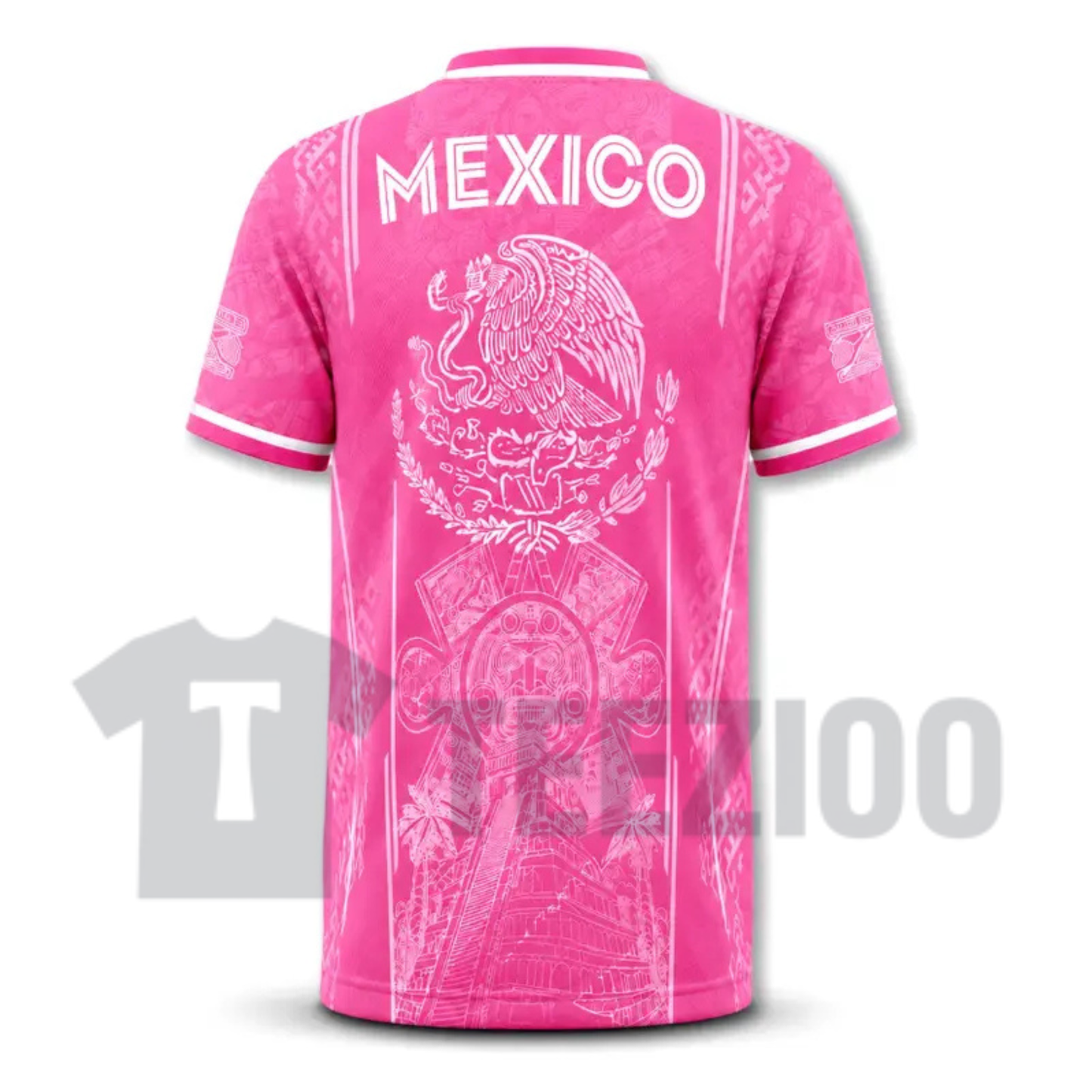 Men's Light Pink Aztec Sun Stone V-Neck T-Shirt