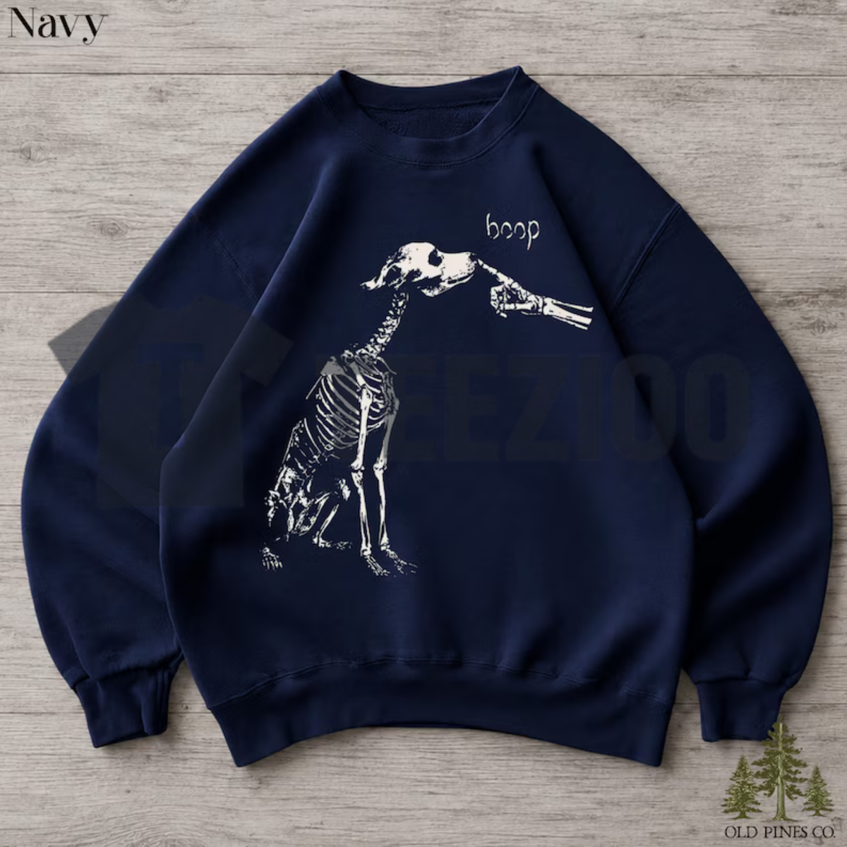Funny Boop Dog Skeleton Halloween Sweatshirt - Spooky Dog Lover Crewneck