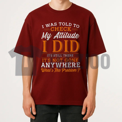 I Was Told To Check My Attitude Shirt - Funny Sarcastic Quote Graphic Tee