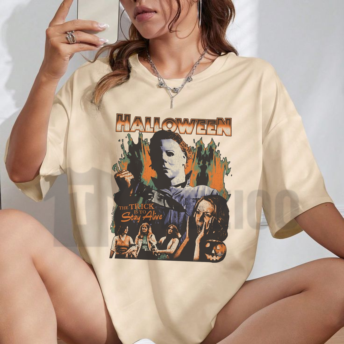 Halloween 1978 The Trick Is To Stay Alive Shirt - Retro Horror Graphic Tee