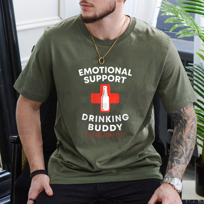 Emotional Support Drinking Buddy Funny Adult Drinking Humor T-Shirt