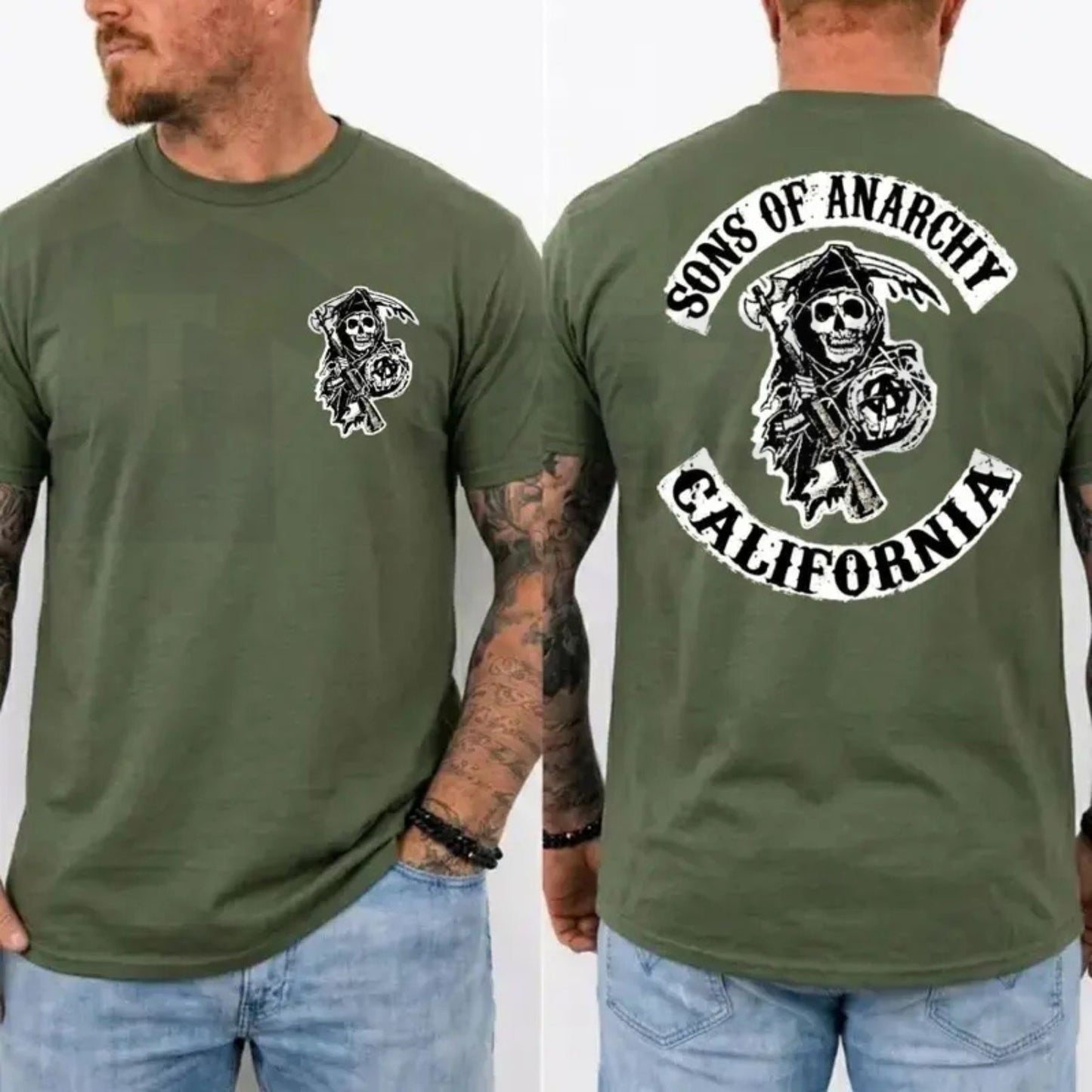 SOA Vintage Biker Retro Jax Teller Motorcycle Club Fan Graphic T-Shirt