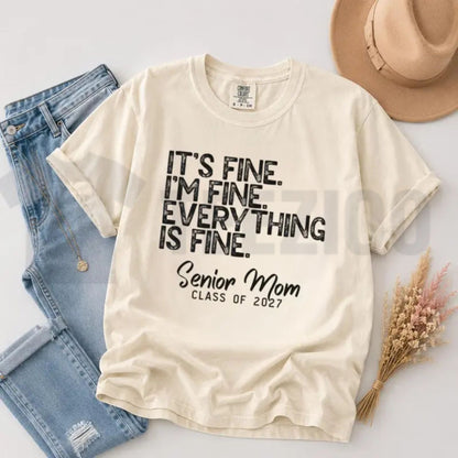 Class of 2027 Senior Mom Comfort Colors Shirt – Retro Graduation Varsity Tee