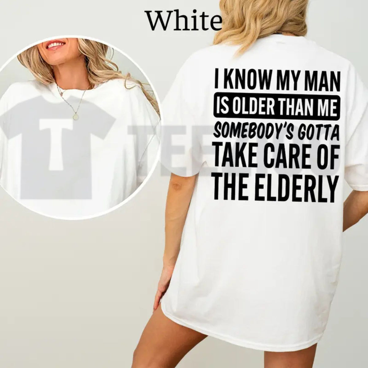 Humorous Age Difference Relationship Apparel – Sarcastic Wife & Girlfriend Graphic Top