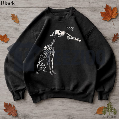 Funny Boop Dog Skeleton Halloween Sweatshirt - Spooky Dog Lover Crewneck