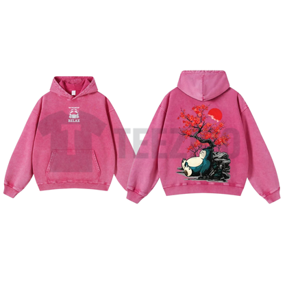 Japanese Ink Wash Plum Blossom Hoodie - Oriental Art Graphic Pullover