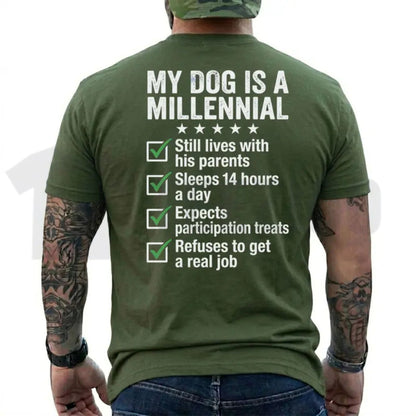 My Dog Is A Millennial Anxious Pup Tee – Hilarious Pet Owner Gift Graphic Shirt