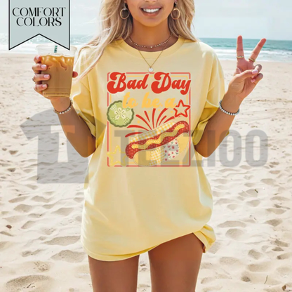 Bad Day To Be A Hot Dog Comfort Colors 4th of July Shirt