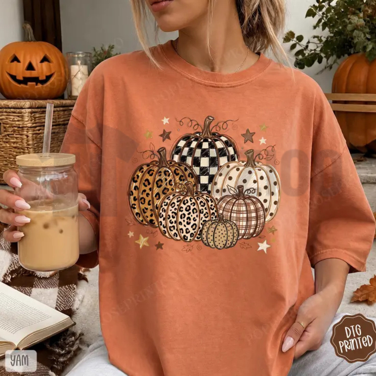 Fall Pumpkins Shirt - Trendy Vintage Autumn Harvest Graphic Tee