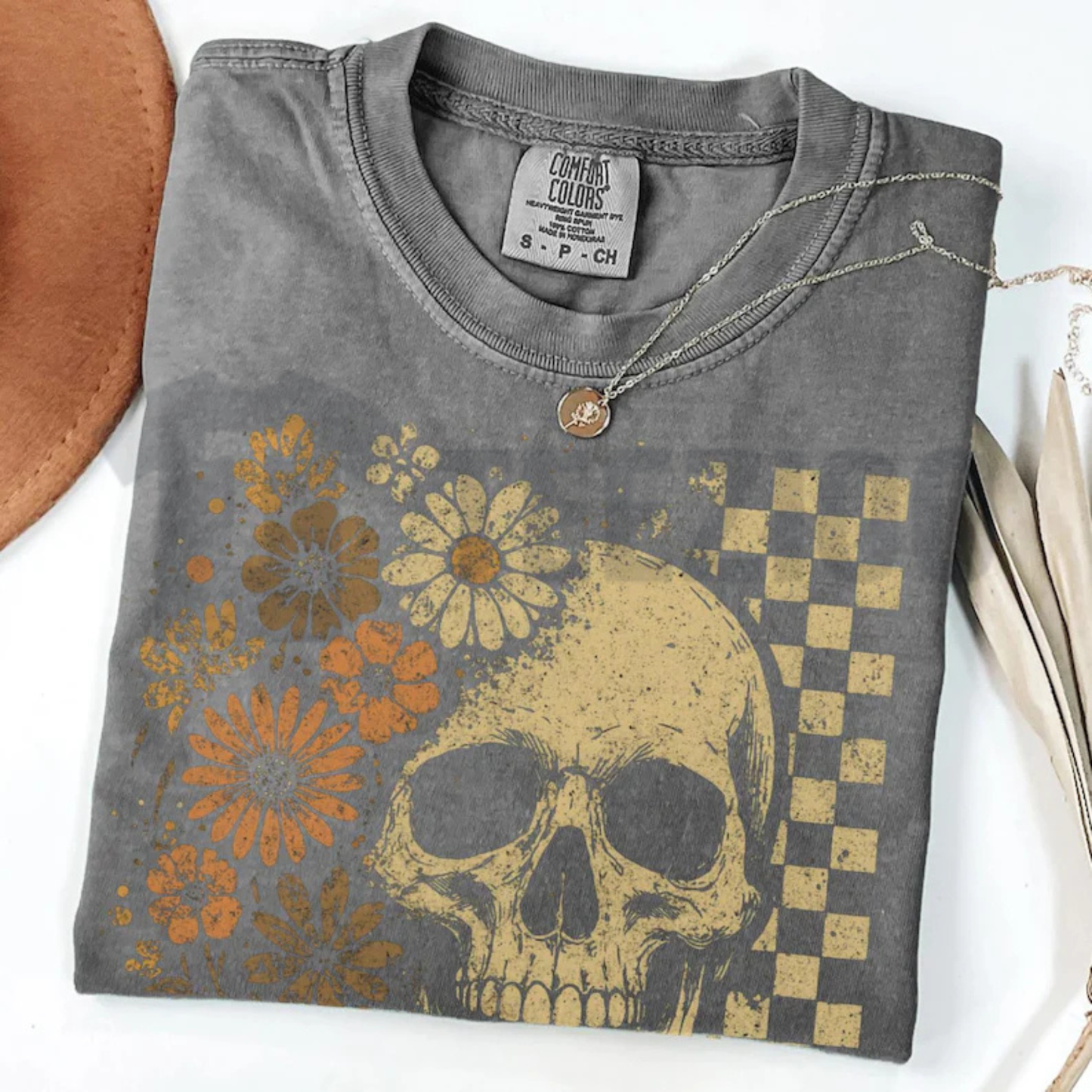 Boho Skull Halloween Shirt - Vintage Summerween Spooky Graphic Tee