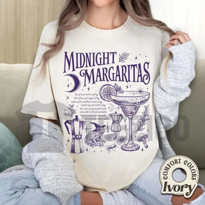 "Midnight Margaritas" 2-Sided T-Shirt - Retro Witchy Graphic Tee