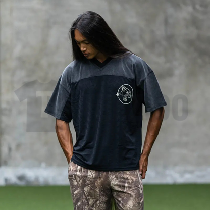 Hybrid Jersey Panther Logo Athletic Shirt - Performance Training Top