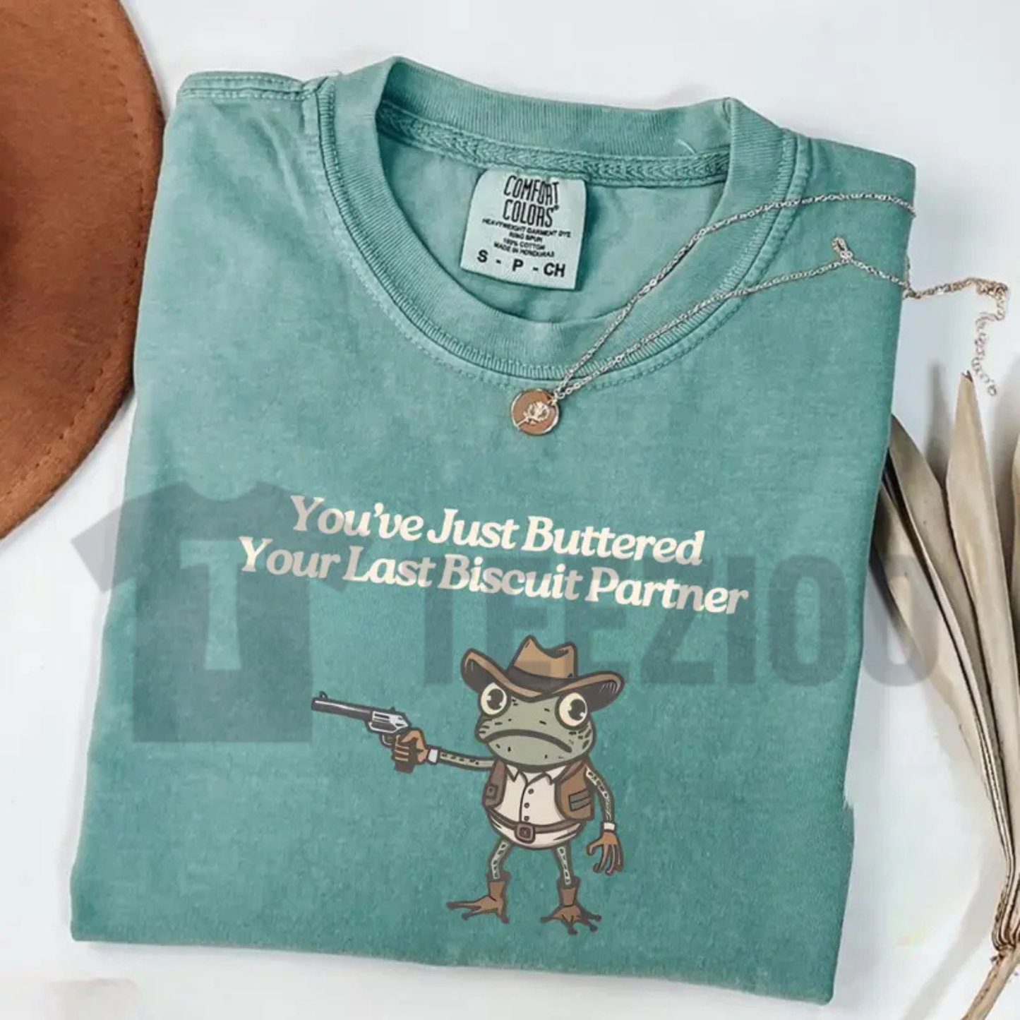 Vintage Western T-Shirt – Groovy "You've Just Buttered Your Last Biscuit" Graphic Tee