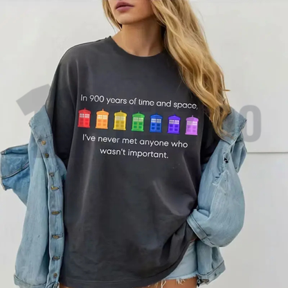 PRIDE Rainbow Police Box T-Shirt – 11th Doctor Quote LGBT Pride Month Whovian Graphic Tee