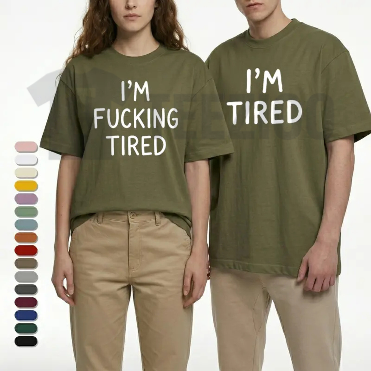 "I'm F*cking Tired" Matching Couples Shirt - Funny Sarcastic Graphic Tee
