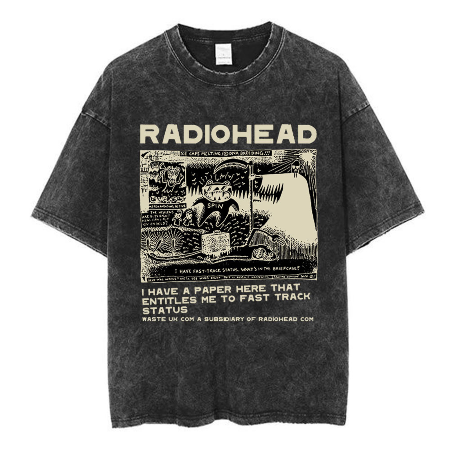 Radiohead Washed Cotton Band T-Shirt | Retro Rock Tee