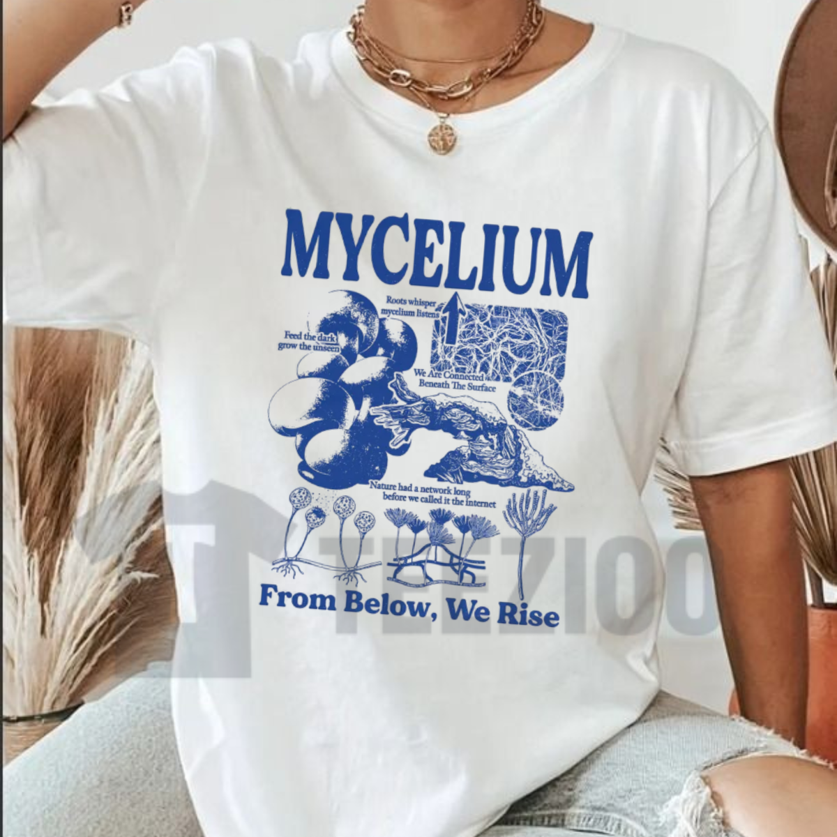 Mycelium Vintage Fungal Network Shirt - Retro Mushroom Diagram Tee